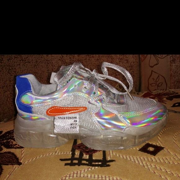 Ladies Transparent Mesh Crystal Sneakers - Picture 7 of 10